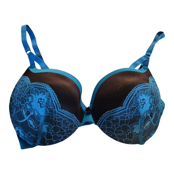 Maidenform Sexy Blue Lace Push Up Bra 34D - Picture 1 of 3